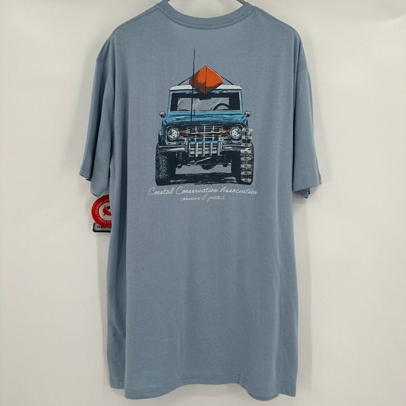 CCA Bronco Fishing Rig Short Sleeve T-Shirt Blue XL Men's Coastal Conservation - Picture 5 of 5